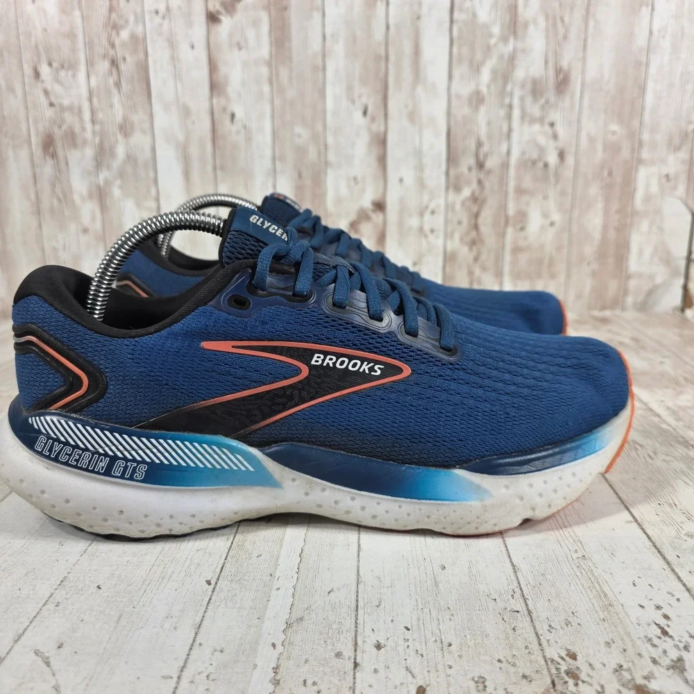 Brooks Glycerin GTS 21 Mens Running Shoes Blue Orange 1104201D474 Size 10